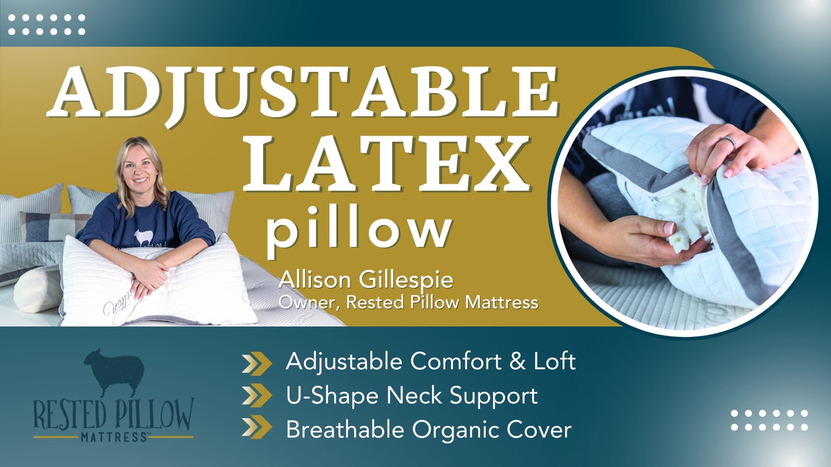 Adjustable Natural Latex Pillow - Rested Pillow Mattress